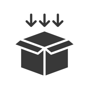 框, 送货和送货概念集, 字形图标