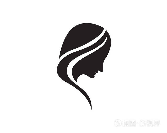 头发妇女头标志和符号图标