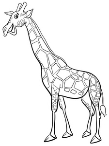 长颈鹿动物字符卡通着色书图片