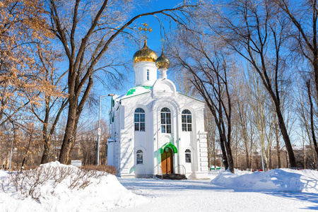 俄罗斯萨马拉冬季公园鲍里斯和格莱布教堂