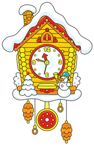 布谷鸟钟图片-布谷鸟钟素材-布谷鸟钟插画-摄图新视界