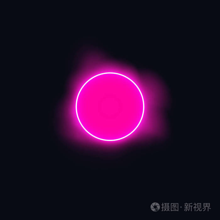 闪亮的圆圈横幅.在黑色透明背景下隔离.向量例证