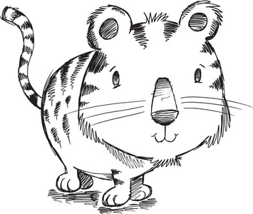 老虎小猫老虎小猫猫素描涂鸦插画艺术照片