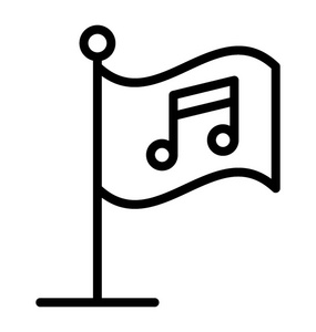 通过旗 havig mlody 标志的音乐节描写