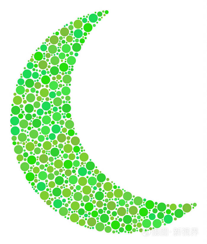 圆点的月亮拼贴画