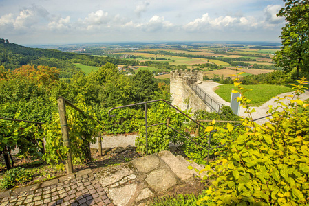 Waldenburg，德国的城堡的全景视图