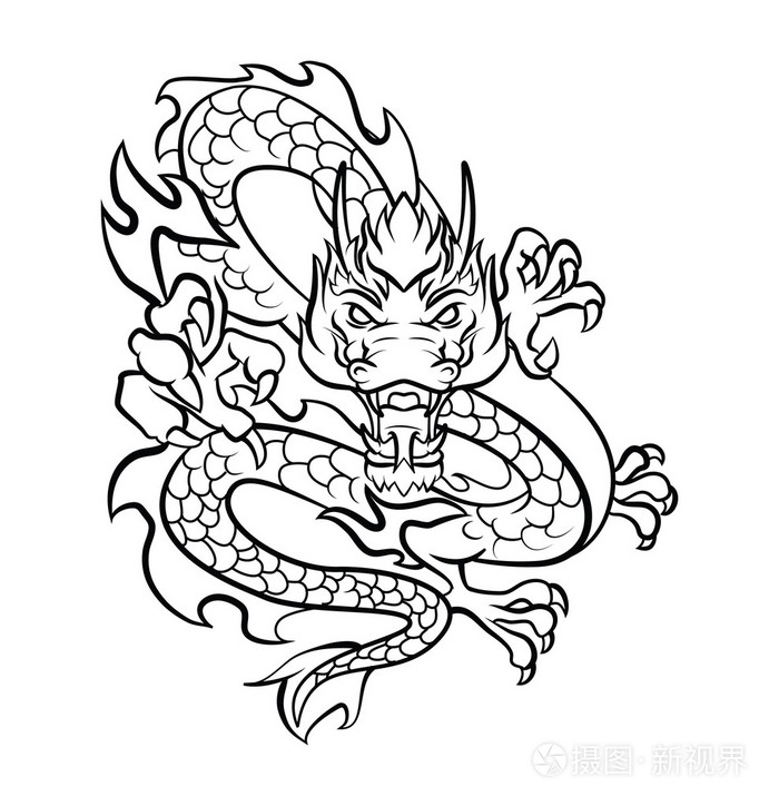 龙纹身矢量图插画-正版商用图片07st5i-摄图新视界