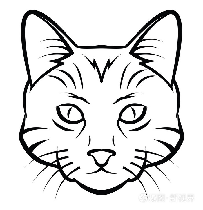 猫头纹身矢量图
