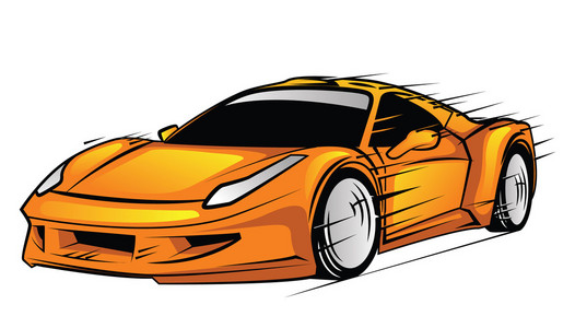 黄色运动车图片