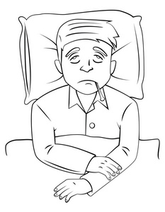 生病发烧图片-生病发烧素材-生病发烧插画-摄图新视界