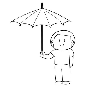 人用伞矢量
