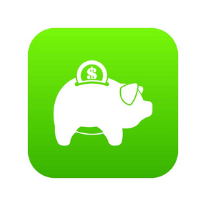 猪钱盒图标数字绿色