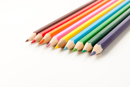 某个角度看彩色的的铅笔