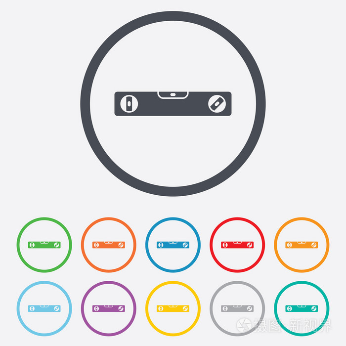 泡沫水平标志图标.精神工具符号