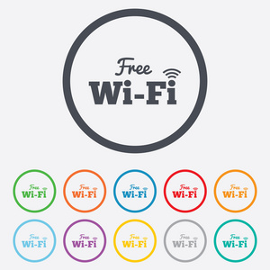 免费 wifi 上网的标志。wifi 符号。无线网络