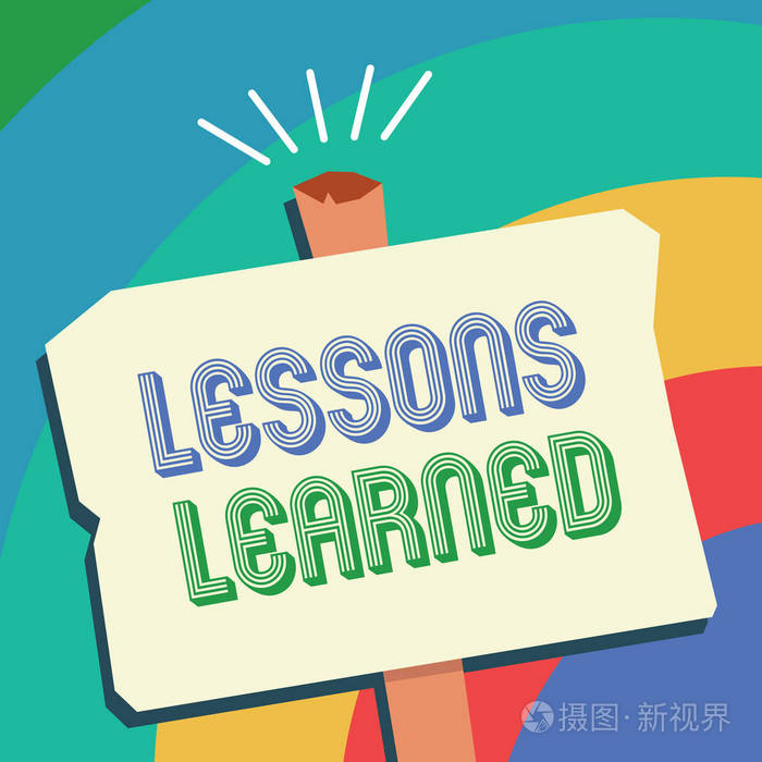 文本符号显示经验教训.概念照片促进分享和使用经验衍生的知识