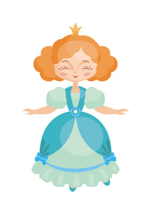 可爱的小公主在卡通风格.在白色背景上隔离的矢量插图照片