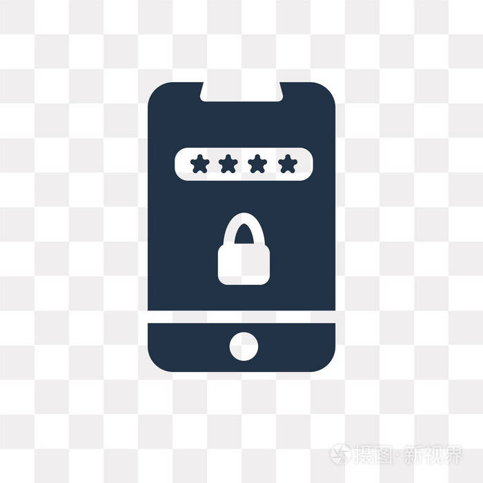 密码矢量图标隔离在透明背景下, 密码透明度概念可用于 web 和移动