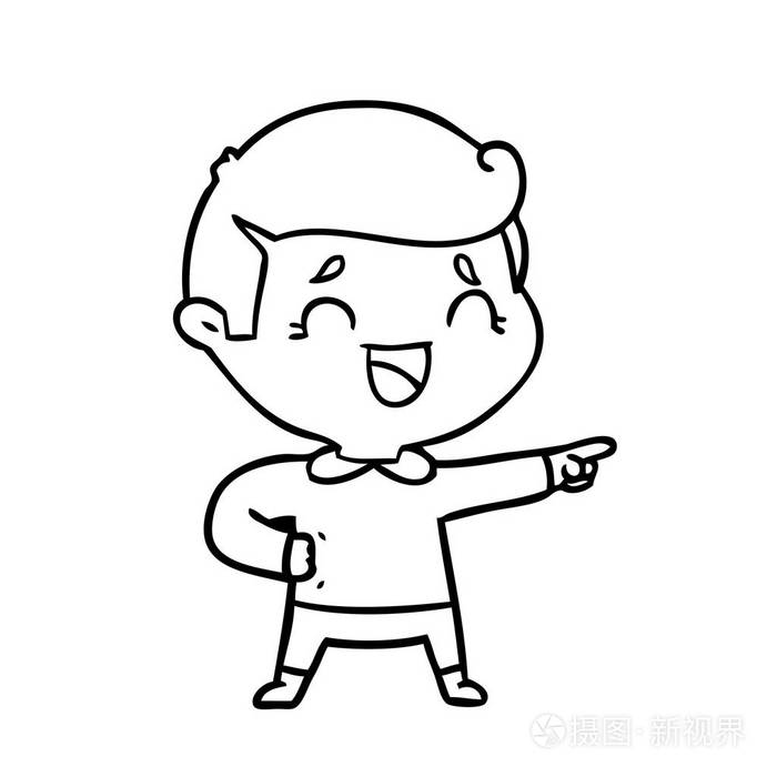 卡通笑人指向插画-正版商用图片07tn4f-摄图新视界