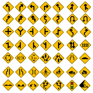 49 矢量路标设置黄色