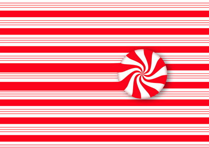 糖果条纹设计与旋转的红色和白色薄荷硬糖果说明圣诞假期的主题.