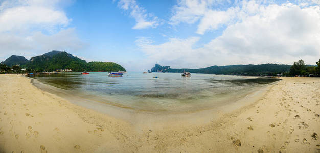 长尾船 热带海滩 安达曼海 泰国