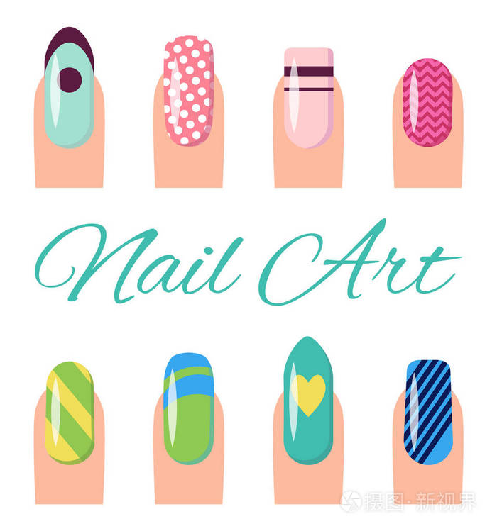 指甲艺术收藏海报矢量插图插画-正版商用图片07u2rr-摄图新视界