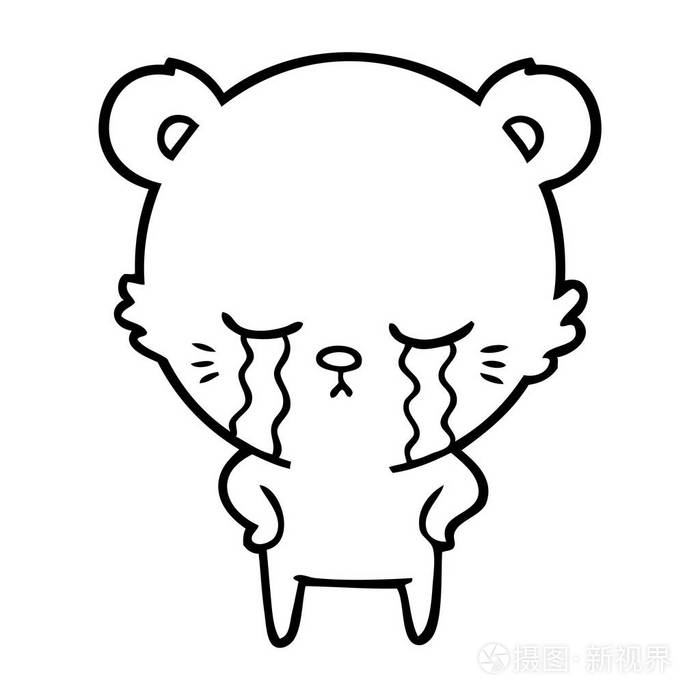 哭卡通熊的矢量例证插画-正版商用图片07ucng-摄图新视界