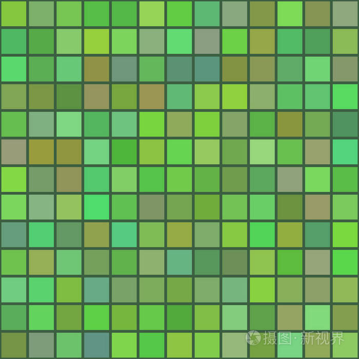 艺术背景彩色绿色方块马赛克
