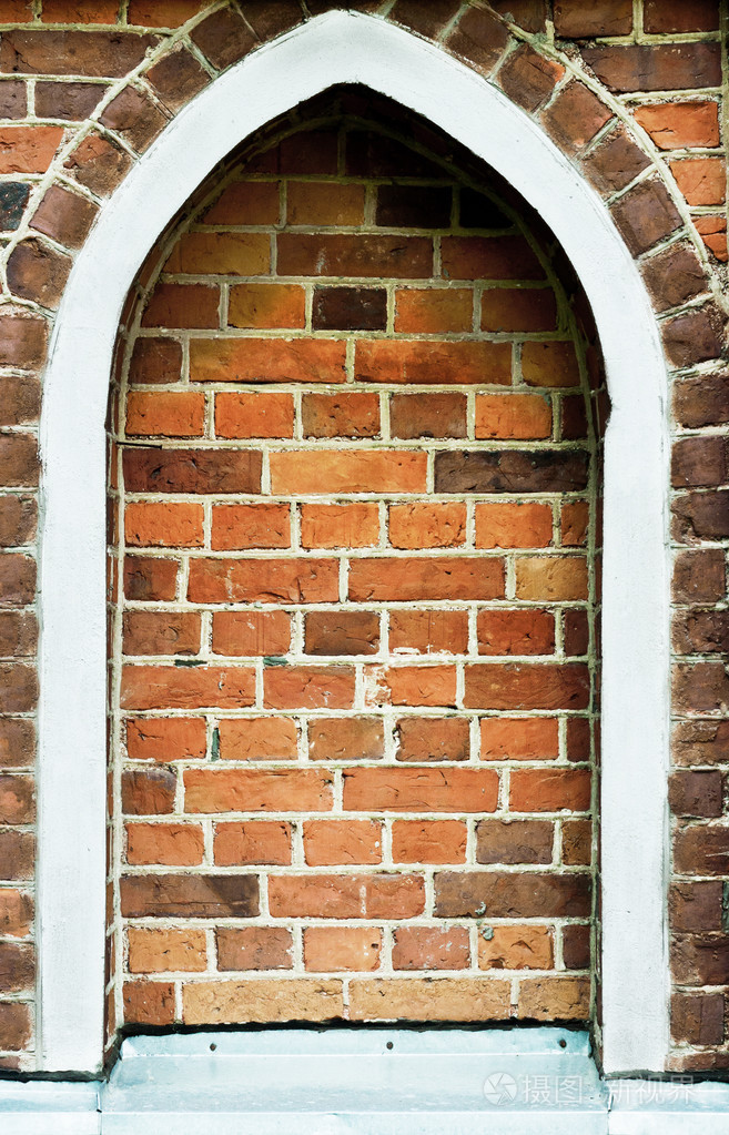 砖窗口墙背景