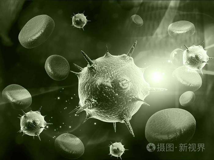 病毒的抽象背景3d渲染
