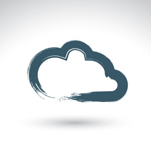 手绘制简单的矢量云图标,画笔绘制气象 s照片