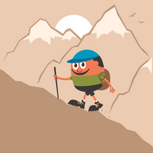 登山卡通图片