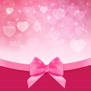 装饰粉红色弓背景.矢量插图照片