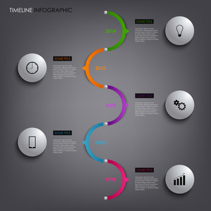 时间线信息图形白色圆模板元素