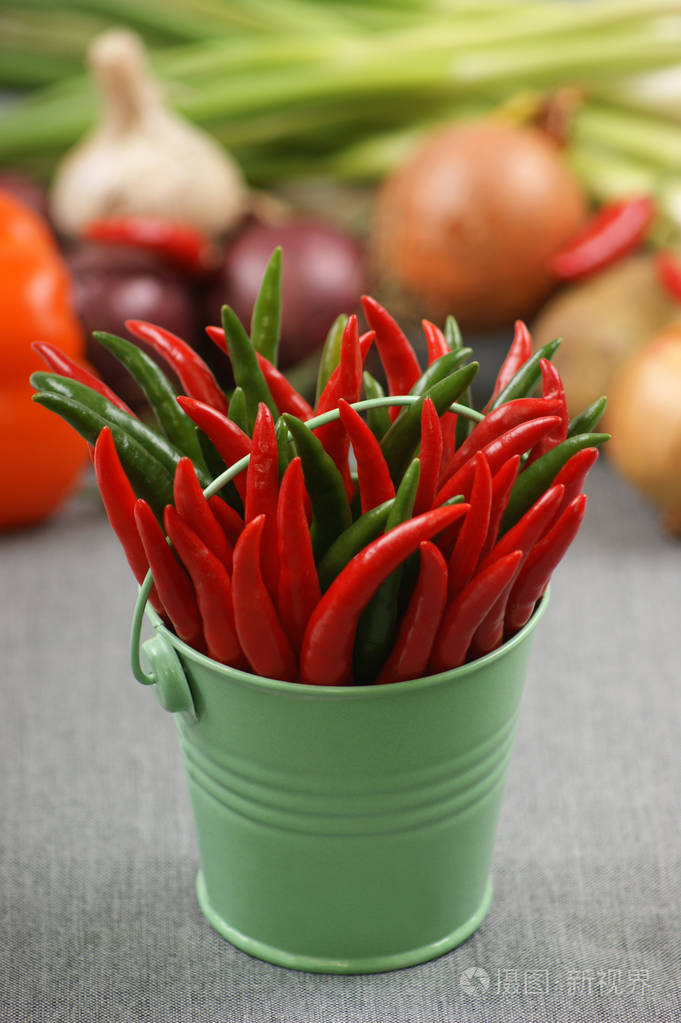 辣青红辣椒特写