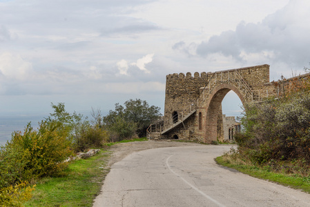 旧市墙拱在 Kakheti 地区，格鲁吉亚希格