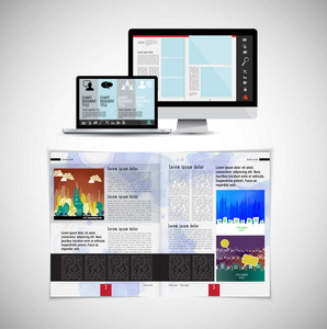 模板矢量设计准备用于小册子年报或杂志