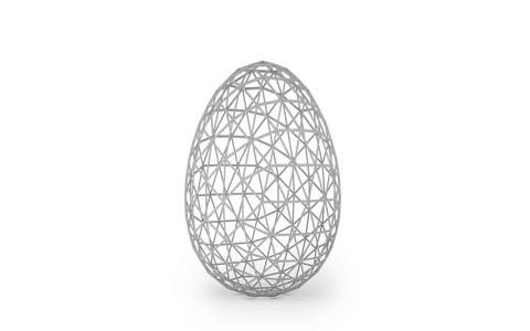 复活节彩蛋的结构, 白色背景, 3d 渲染