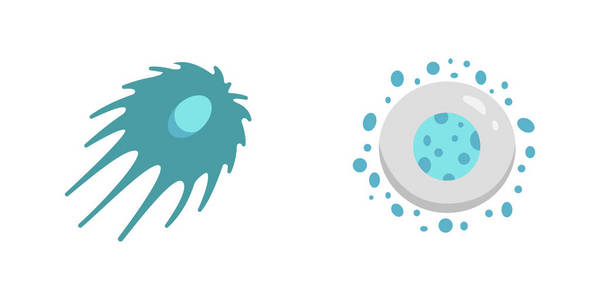 病毒矢量图。卡通风格中的细菌与微生物