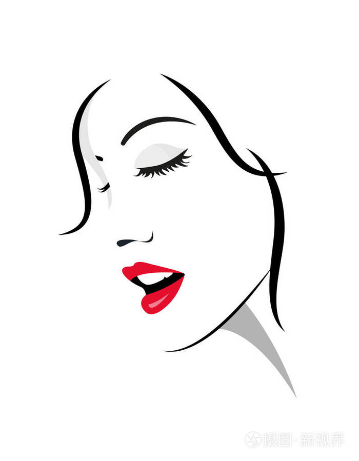 美丽的时尚女人脸徽标插画-正版商用图片07vkxt-摄图新视界