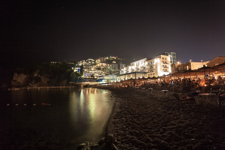 布德瓦 黑山城市夜景观