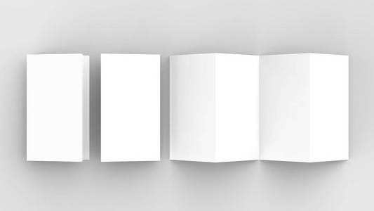 8页传单, 4 面板手风琴折叠垂直小册子模拟