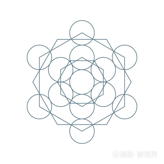 神圣的几何学.和谐与平衡的象征.矢量