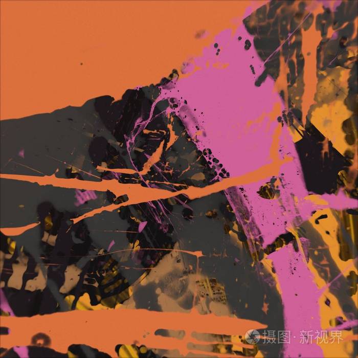 当代艺术.手工制作艺术.色彩鲜艳的质感.现代艺术品.脂肪涂料的笔触.