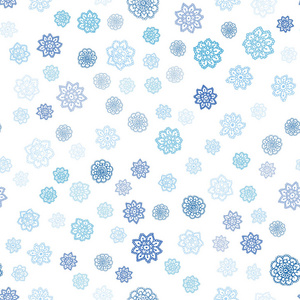 淡蓝色矢量无缝背景与圣诞雪花。装饰闪亮插图与雪在抽象模板。时尚设计壁纸, 面料制造商