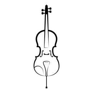 独立的大提琴轮廓。乐器