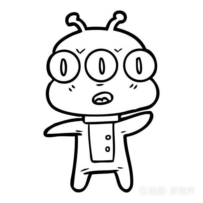 卡通三眼外星人