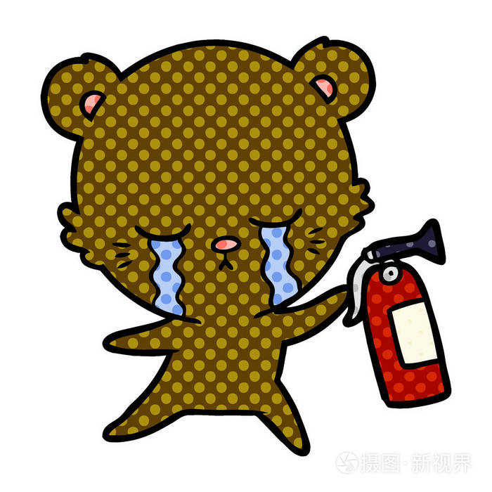 哭卡通熊的矢量例证