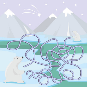 北极熊儿童迷宫游戏